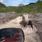 This road was cut by hand through the rocks